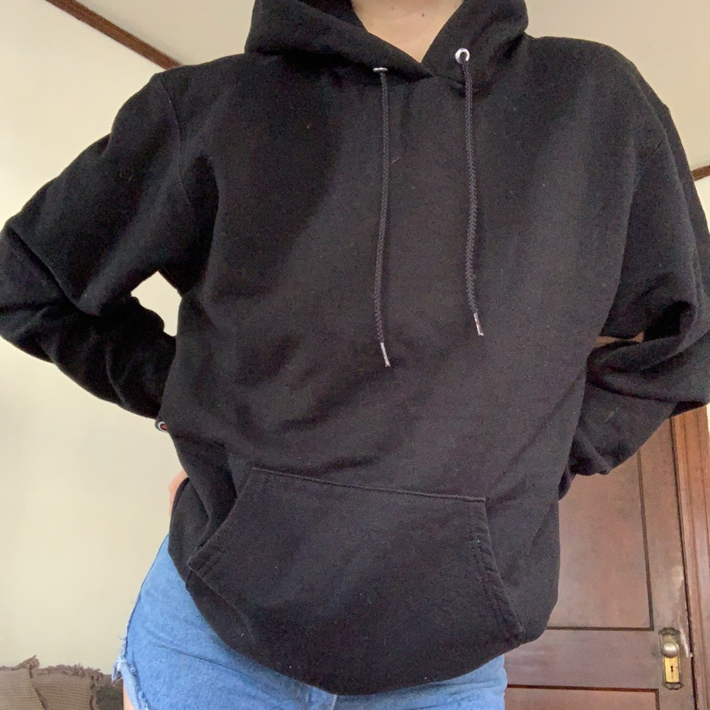 Oversized Champion Hoodie - Black